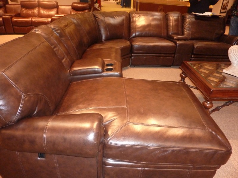 leather reclining sectional