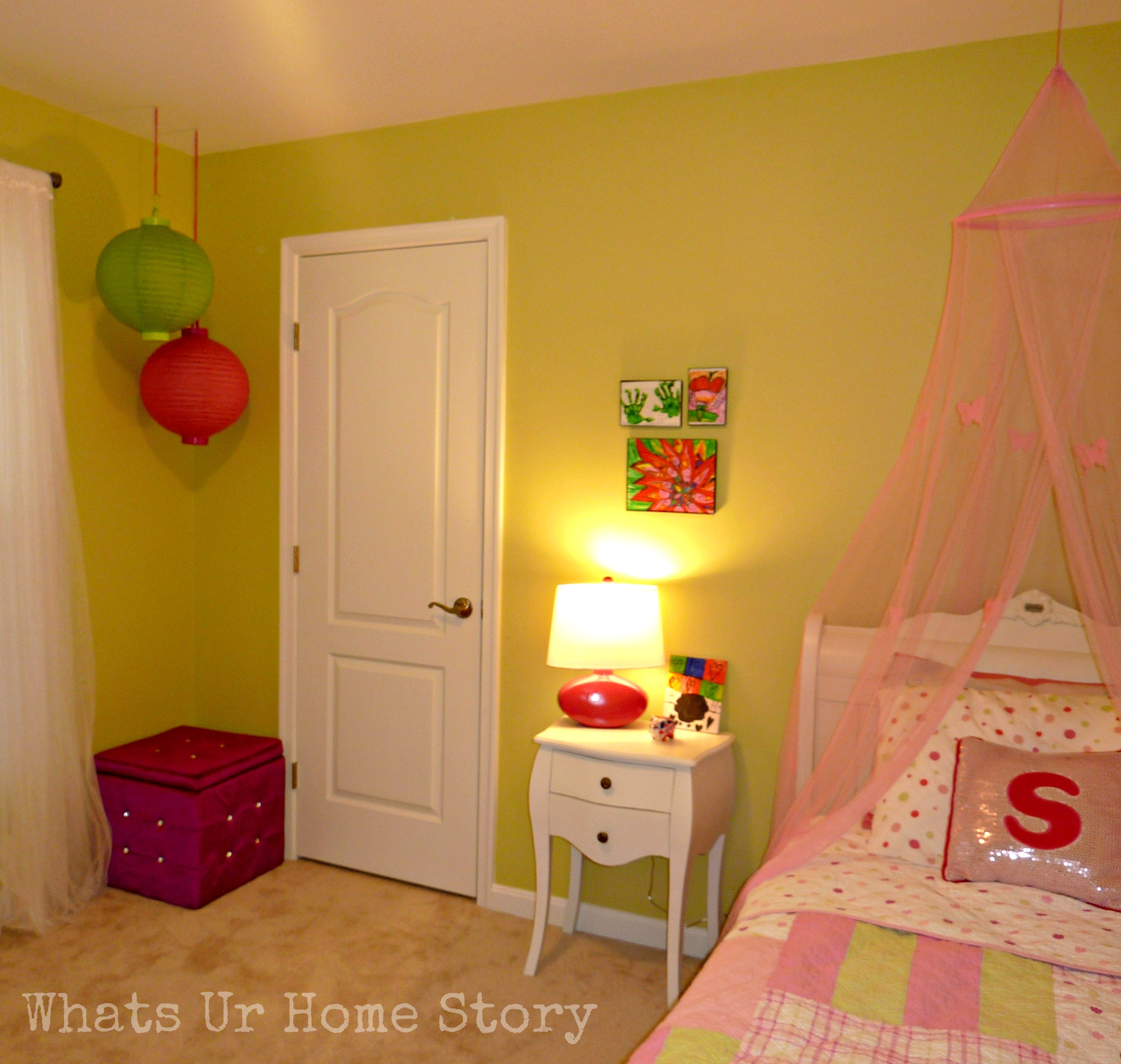pink girls room,girl's room makeover,pink and green girls room