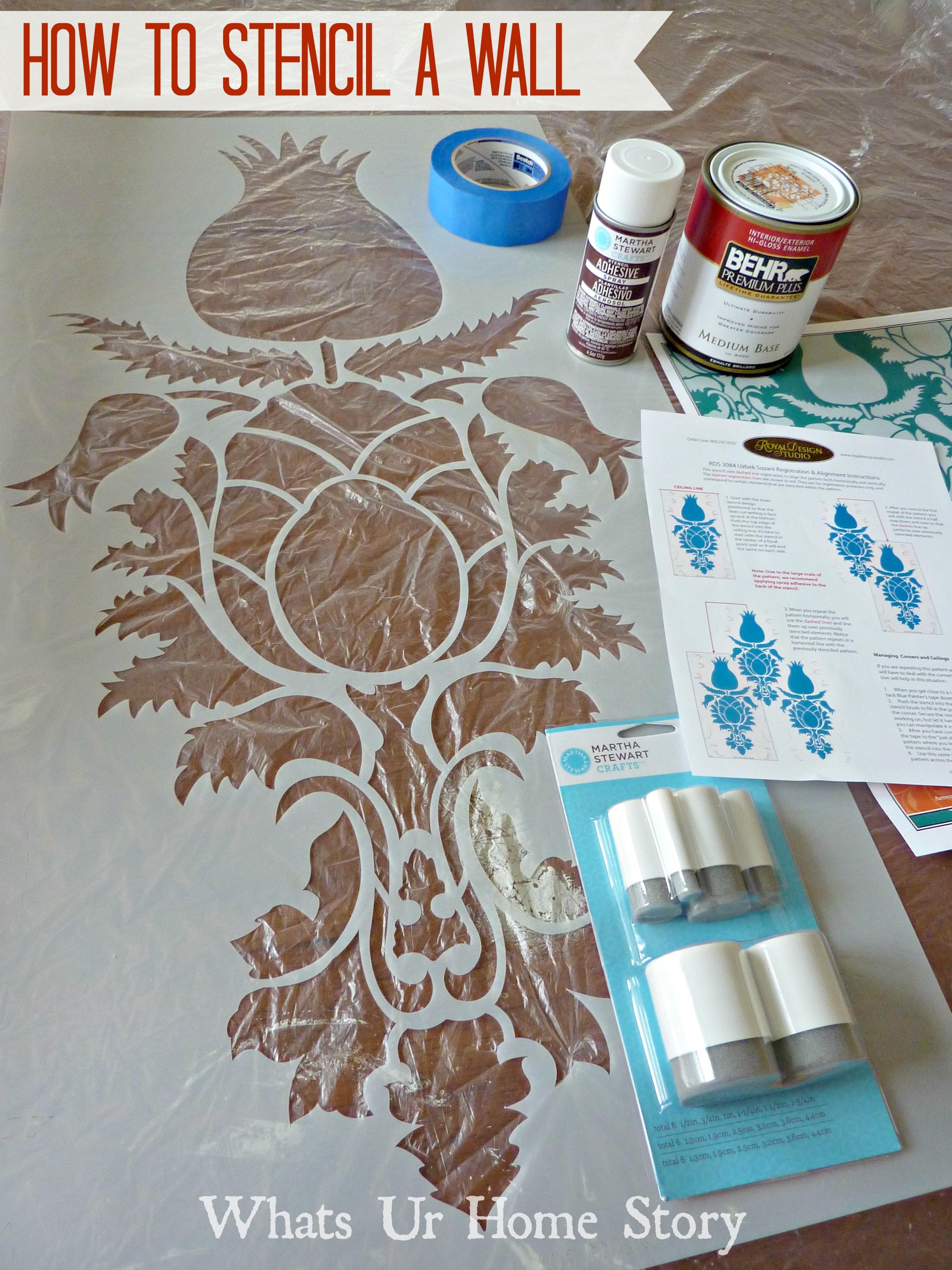 Wall Stencil,how stencil a wall,Uzbek Suzani Stencil,Royal Design Studio Stencil