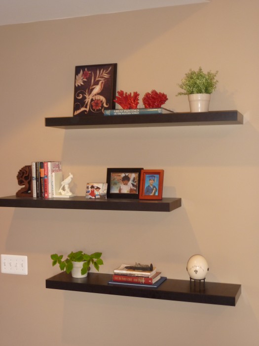 How to Decorate Around a TV with Floating Shelves