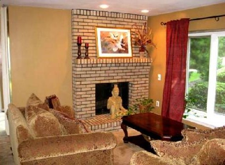 brick fireplace decor