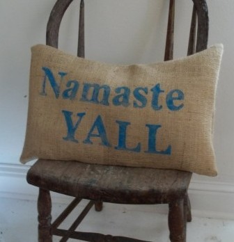 DIY Pillow Using Iron on Letters   Namaste Pillow