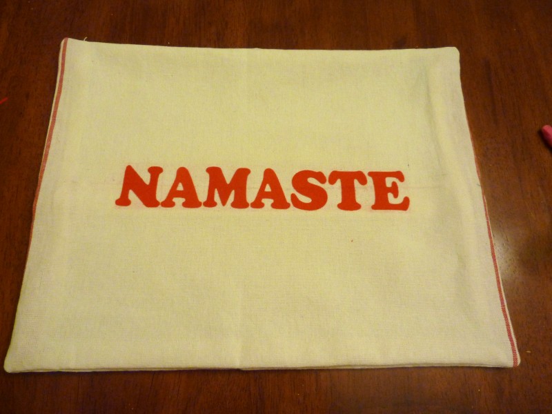 DIY Pillow Using Iron on Letters - Namaste Pillow