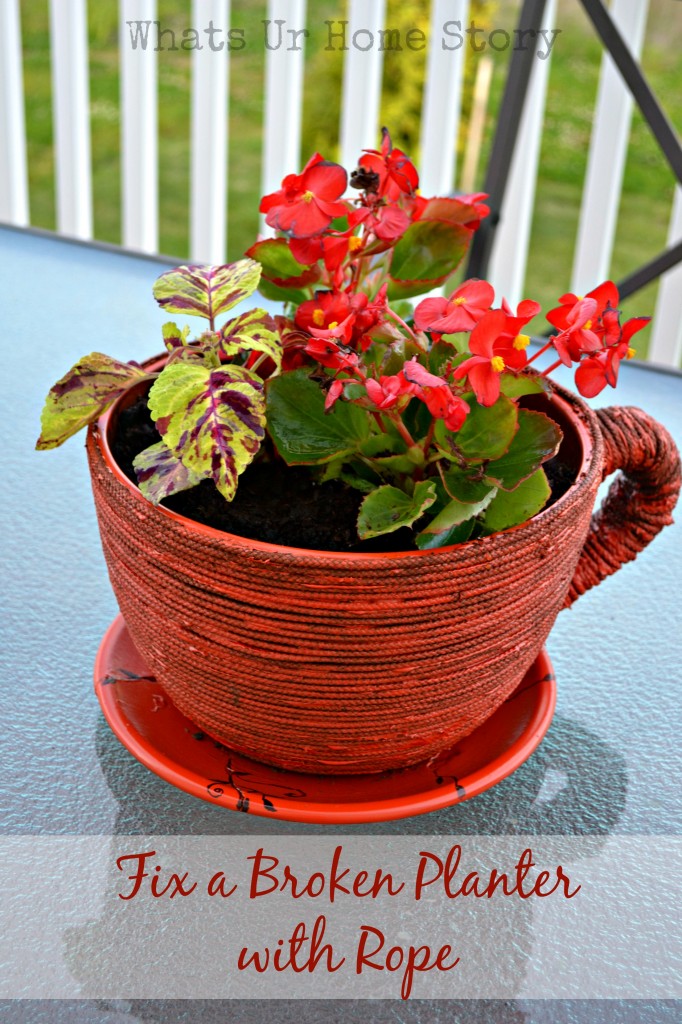 How to Repair Broken Planter With Glue & Rope