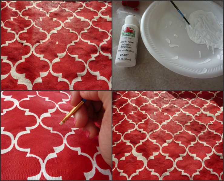 How to Paint with Acrylic Paint on Fabric   Stenciled Throw Pillow