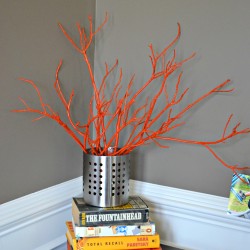 painted sticks diy,spraypaintedsticks,decoratingwithsticks,MarthaStewartBrookeTrout,