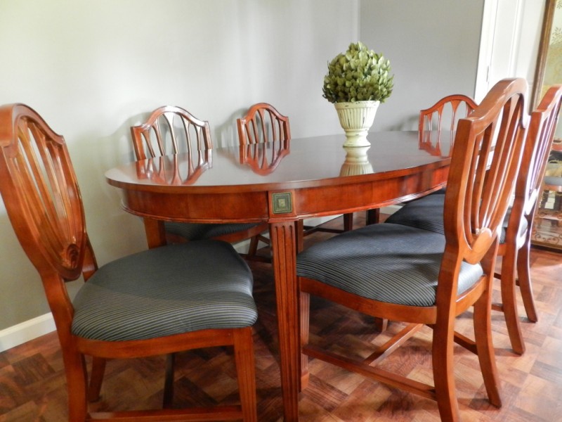 Cherry Dining Table and Shield back chairs