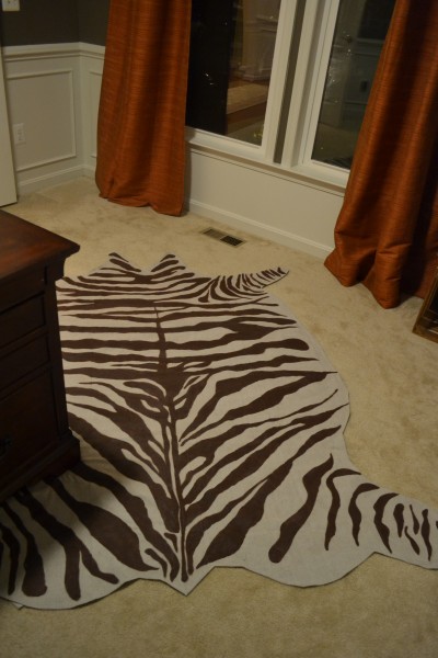 faux zebra hide rug