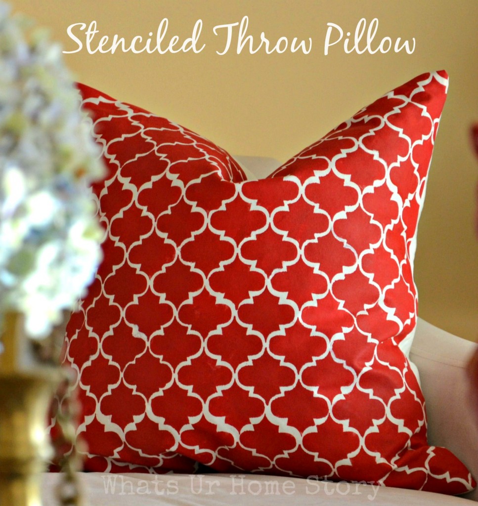 How to Paint with Acrylic Paint on Fabric   Stenciled Throw Pillow