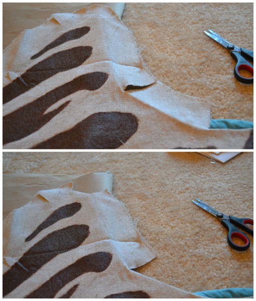 How to Make a Rug from Drop Cloth   DIY Zebra Rug