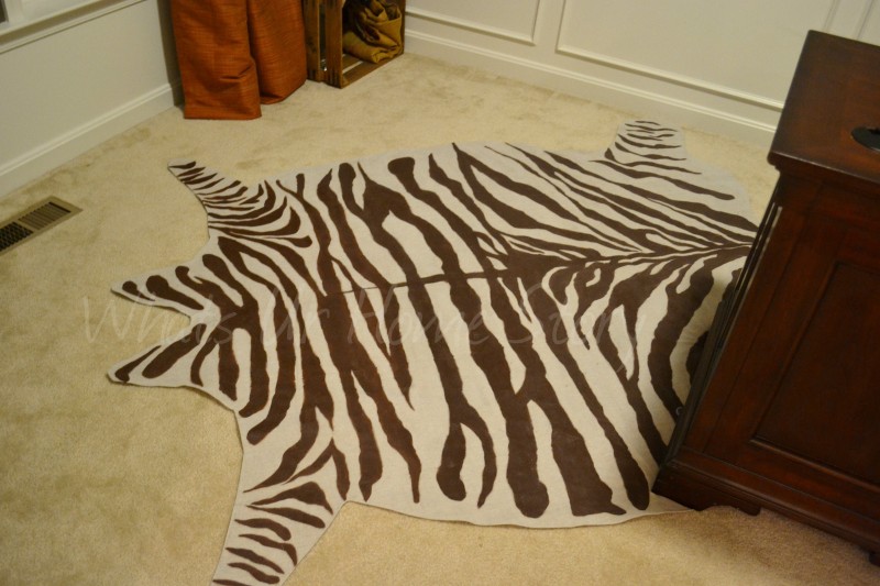 How to Make a Rug from Drop Cloth   DIY Zebra Rug