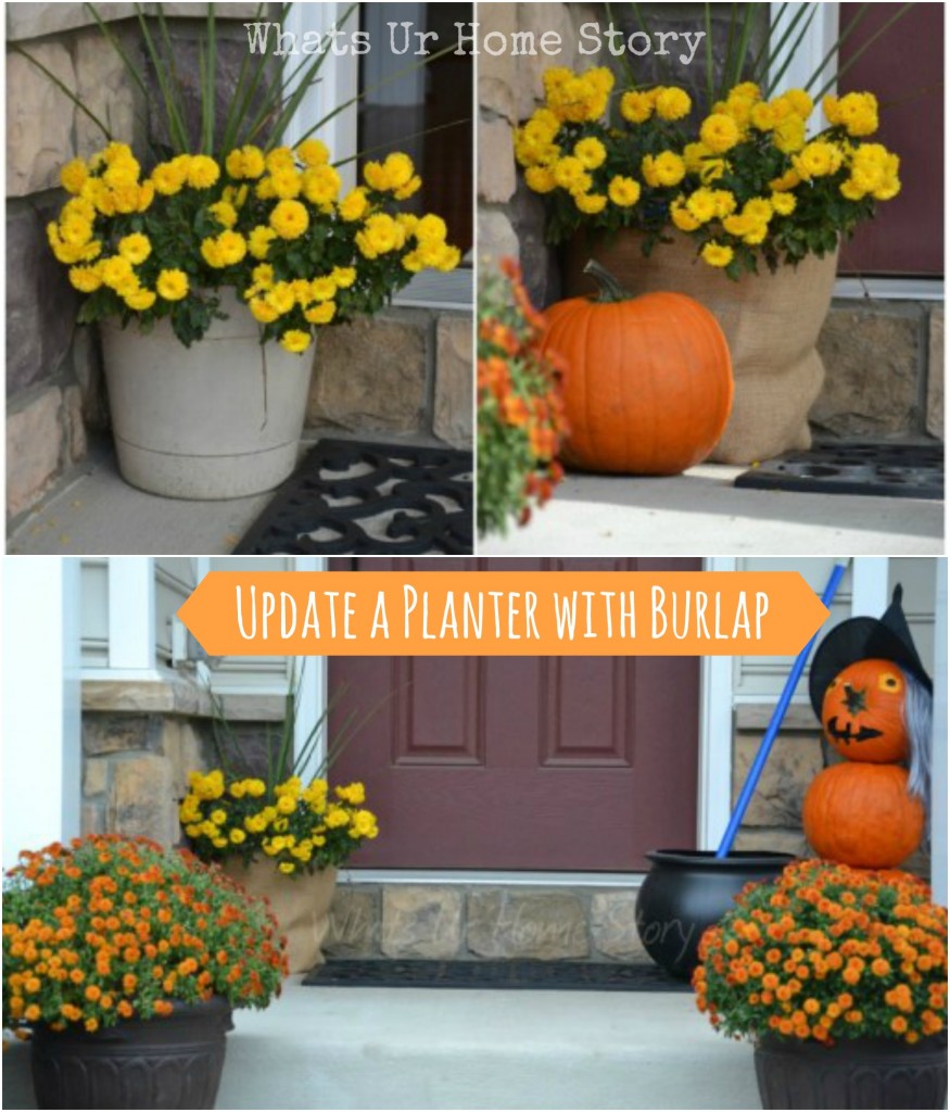 Burlap Wrapped Planter