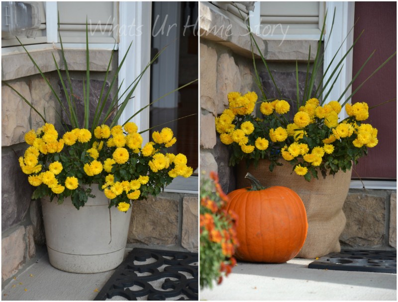 Whats Ur Home Story: Simple fall decor, how to make a burlap wrapped planter