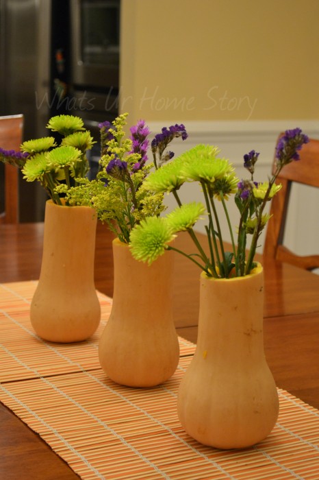 Butternut Squash Vase, Simple centerpiece, gourd vase