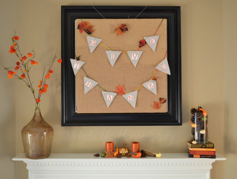 Upcycled Thanksgiving Mantel