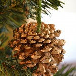 Gilded Pine Cone Ornament Knockoff