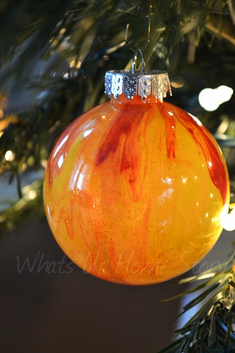 Clear Christmas Ornament Painted Inside With Acrylic Paint