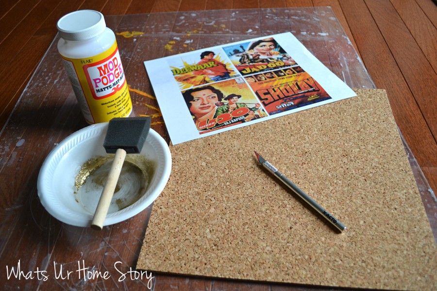 Whats Ur Home Story: DIY coasters, Cork coasters, vintage movie poster coasters, vintage comic coasters DIY Cork Coasters