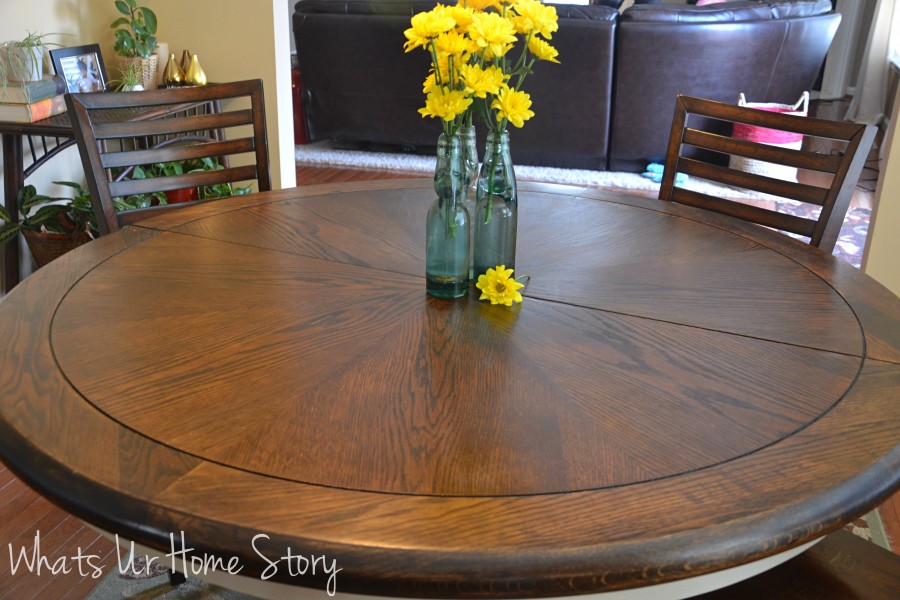 How to Stain Wood Tutorial, Refinished walnut breakfast table, how to stain a wood table top, Stain Furniture