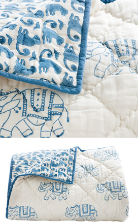 rickshaw design, elephant baby bedding, elephant quilt