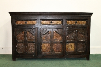 Brass Inlaid Buffet Sideboard