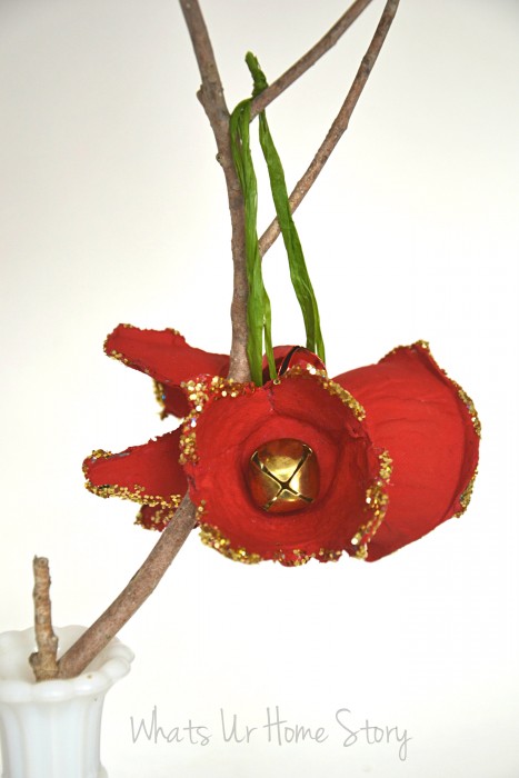 Egg Carton Holiday Amaryllis Ornament