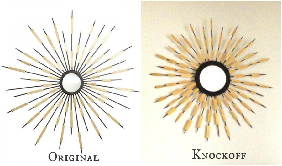 Bamboo Skewer Sunburst Mirror