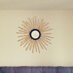 bamboo skewer sunburst mirror, DIY sunburst mirror