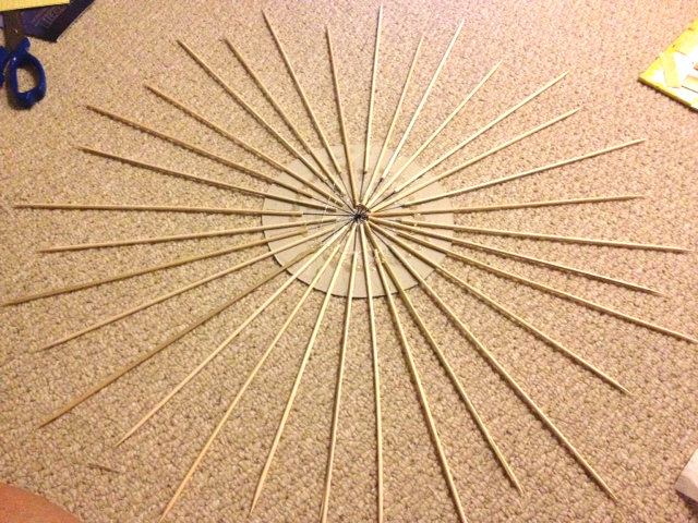 Bamboo Skewer Sunburst Mirror