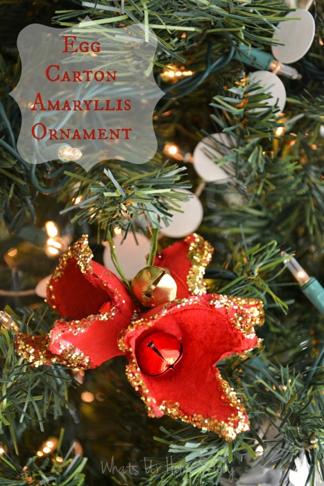 Egg Carton Holiday Amaryllis Ornament