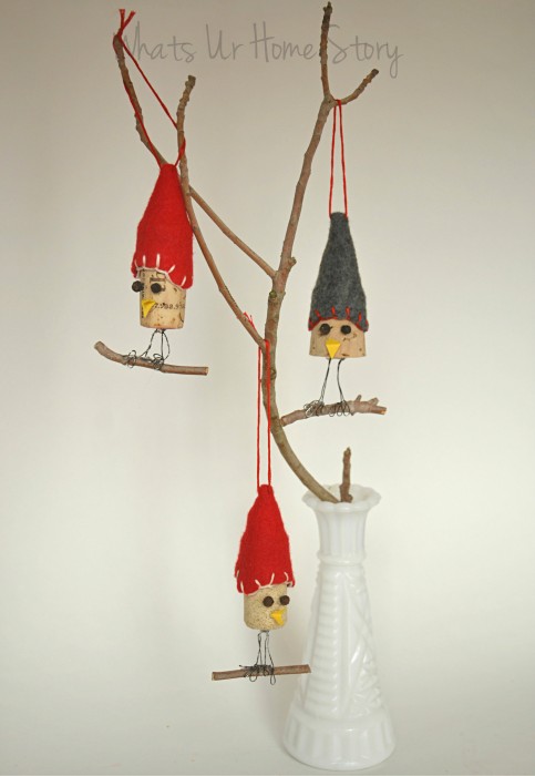 Bird Wine Cork Ornaments