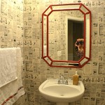 Octagon mirror, powder room mirror makeover