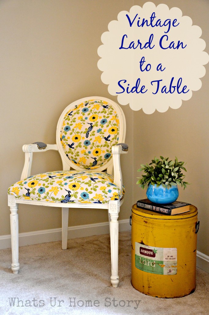 Turn a Vintage Lard Can into a Side Table