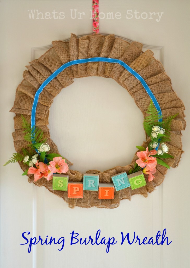 Spring Burlap Wreath & A Mega Linky Party