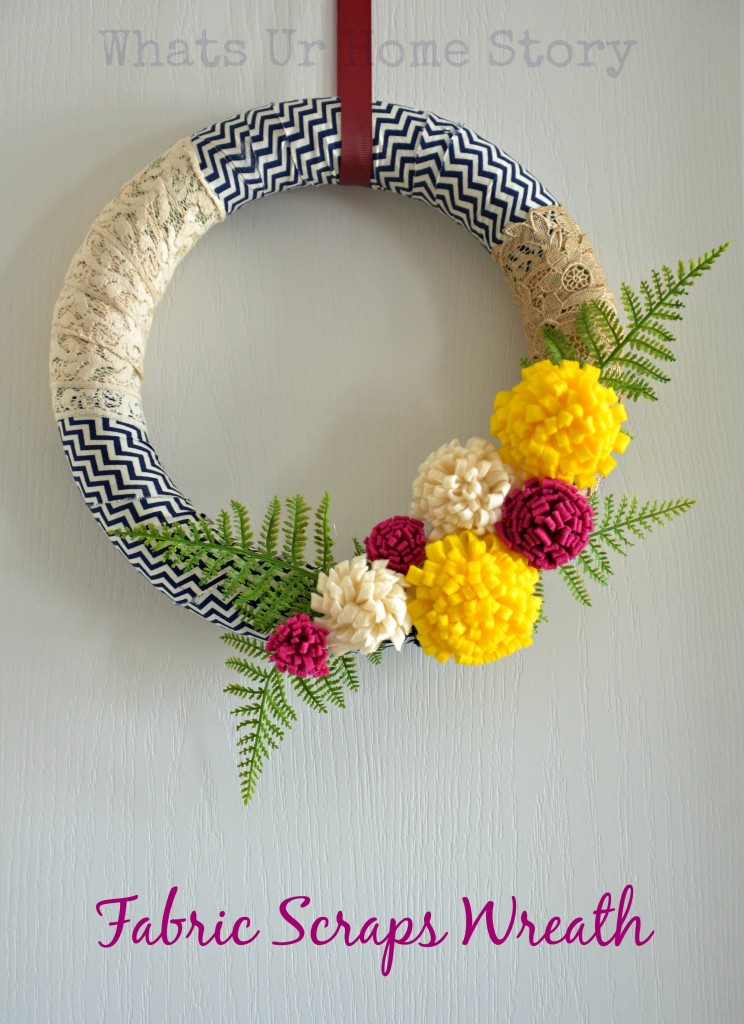 Felt Flowers & Fabric Scraps Spring Wreath