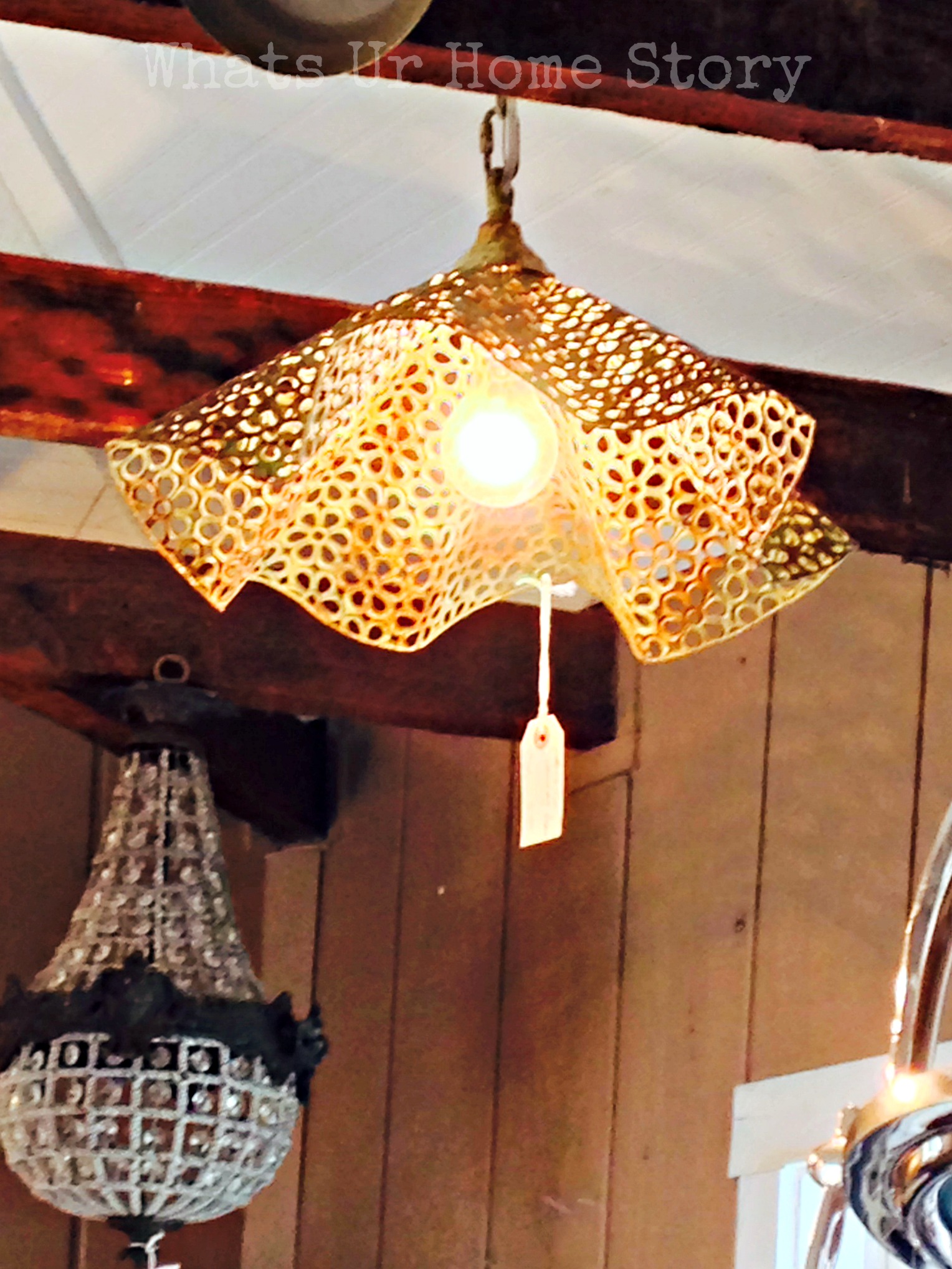 bowl chandelier, vintage hip decor