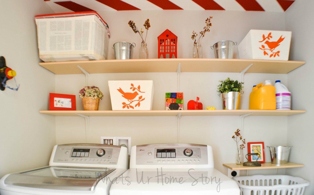 Simple DIY Wall Shelves for the Laundry Room