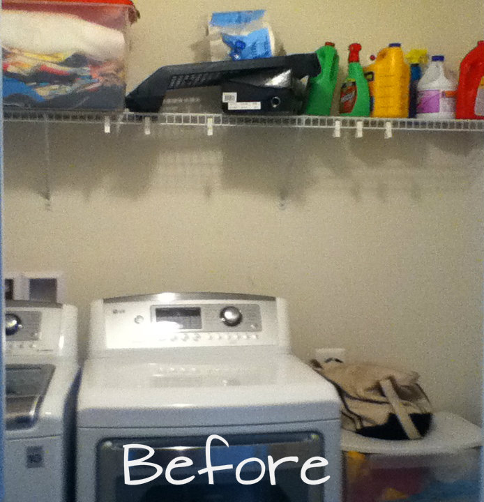 Simple DIY Wall Shelves for the Laundry Room