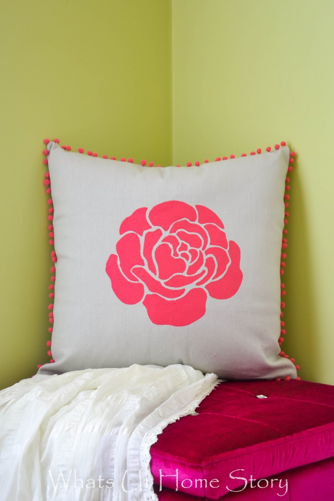 Multi Color Layered Stenciled Pillow