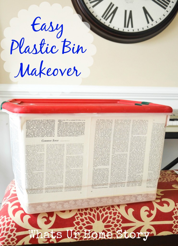 Plastic Storage Bin Makeover