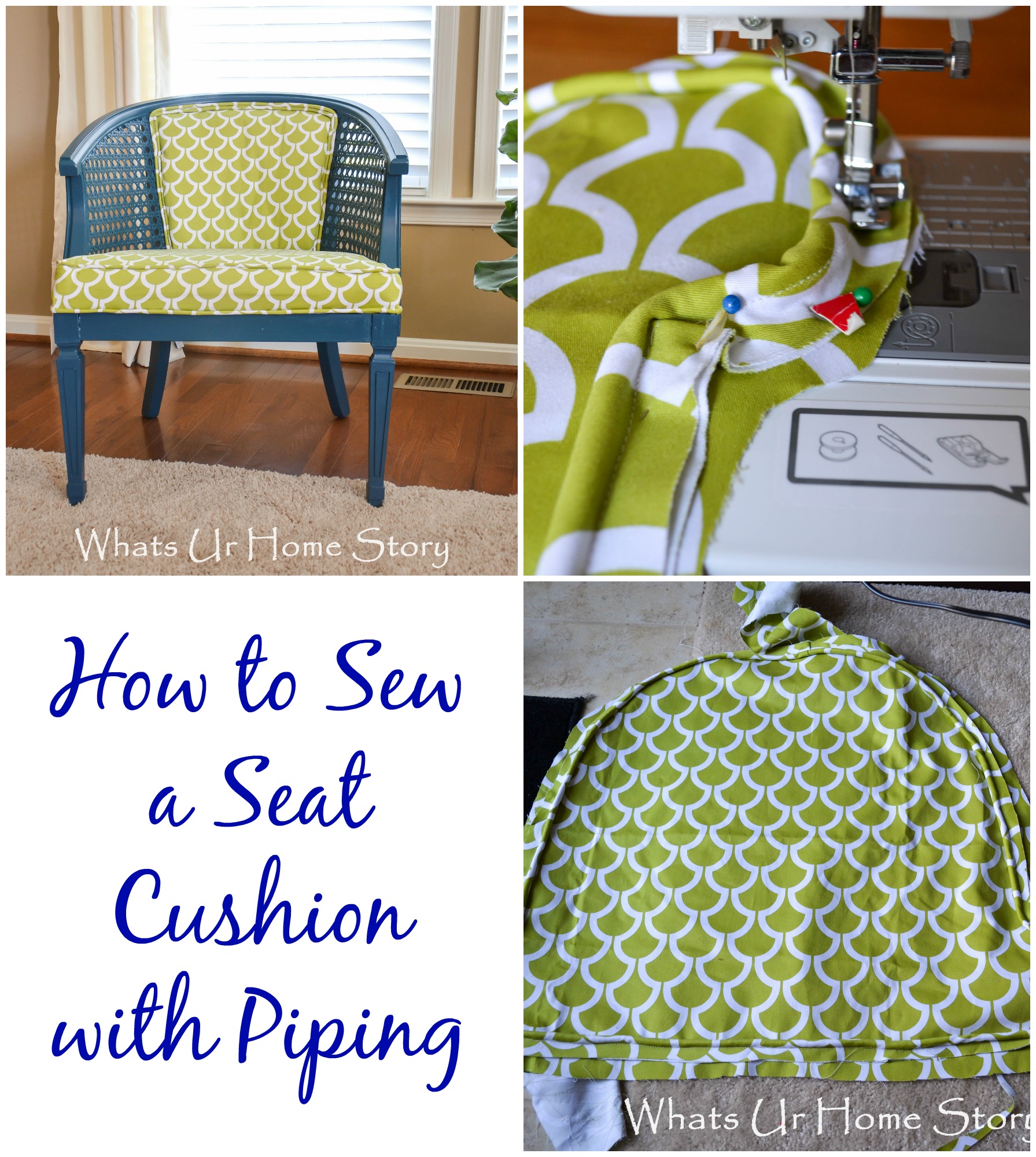 sew a seat cushion with piping