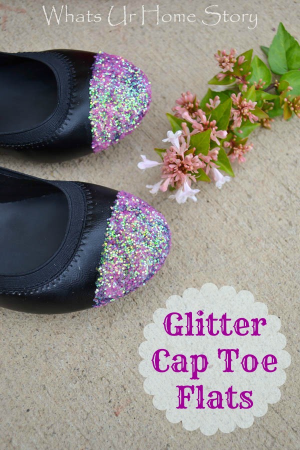 Glitter cap toe flats