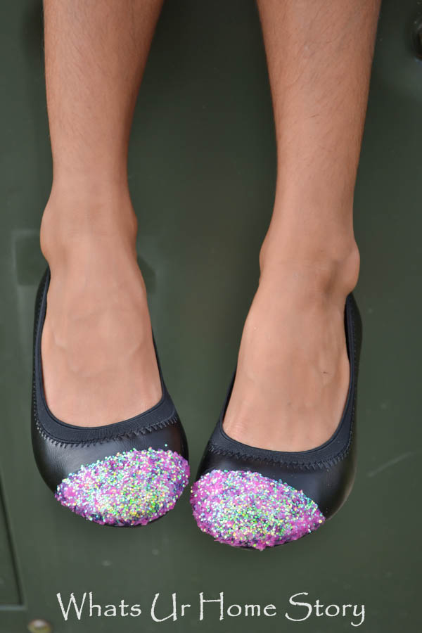 DIY Glitter Cap Toe Flats