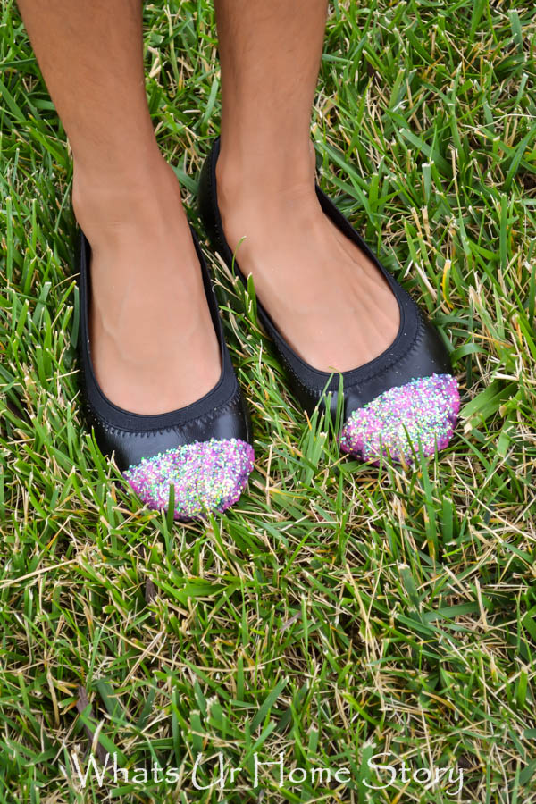 DIY Glitter Cap Toe Flats