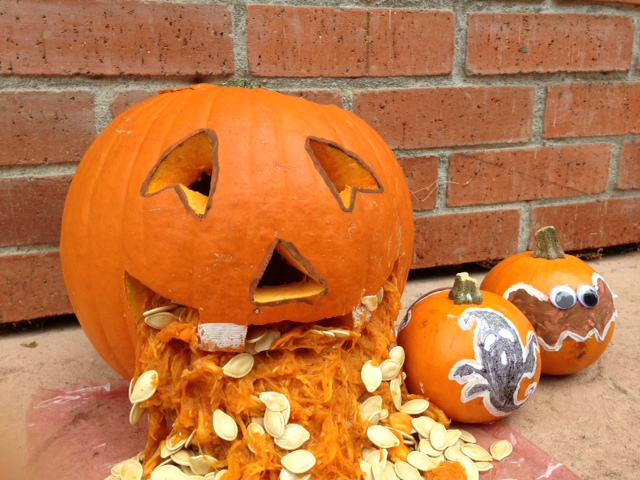 barfing halloween pumpkin