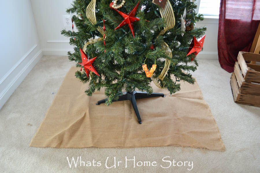 Burlap Covered Faux Root Ball Tree Skirt