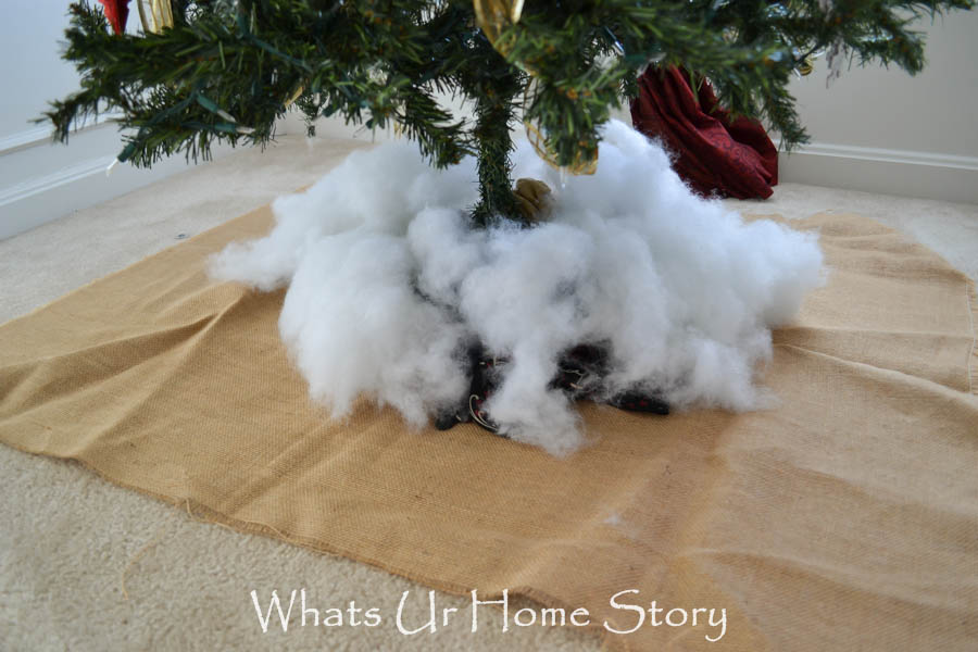 Burlap Covered Faux Root Ball Tree Skirt