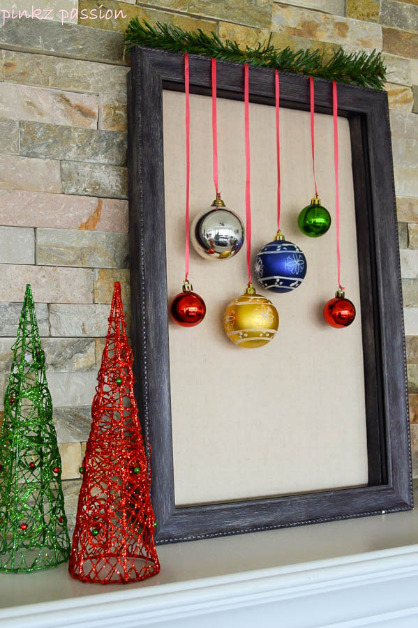 Shadow Box Holiday Decor with Ornaments