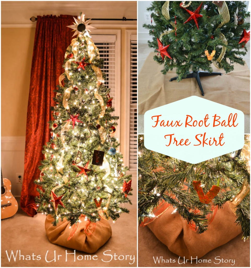 Burlap Covered Faux Root Ball Tree Skirt