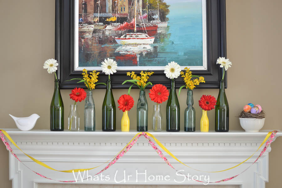 Easy Spring Mantel